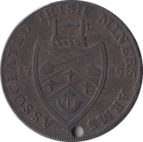 1789 IRELAND MINERS ARMS HALFPENNY TOKEN - HALFPENNY TOKENS - Cambridgeshire Coins