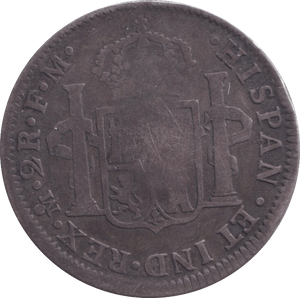 1789 SILVER 2 REALE MEXICO COUNTERSTAMP - SILVER WORLD COINS - Cambridgeshire Coins