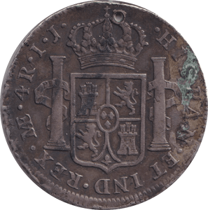 1789 SILVER 4 REALES SPAIN HOLED - SILVER WORLD COINS - Cambridgeshire Coins