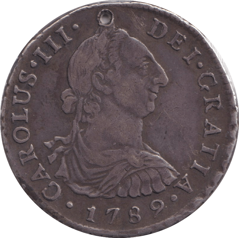 1789 SILVER 4 REALES SPAIN HOLED - SILVER WORLD COINS - Cambridgeshire Coins