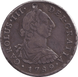 1789 SILVER 4 REALES SPAIN HOLED - SILVER WORLD COINS - Cambridgeshire Coins