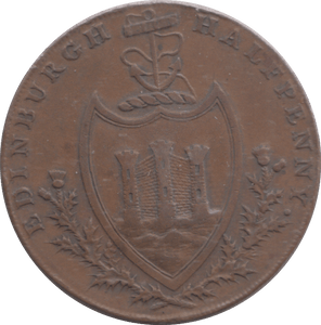 1790 EDINBURGH HALFPENNY TOKEN - HALFPENNY TOKEN - Cambridgeshire Coins