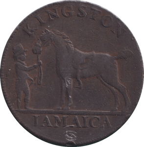 1790 HALFPENNY TOKEN JAMAICA FERRY GRASS - HALFPENNY TOKEN - Cambridgeshire Coins