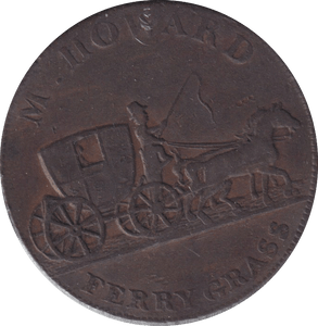 1790 HALFPENNY TOKEN JAMAICA FERRY GRASS - HALFPENNY TOKEN - Cambridgeshire Coins