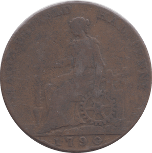 1790 HALFPENNY TOKEN - HALFPENNY TOKEN - Cambridgeshire Coins