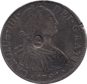 1791 8 REALES LIMA MINT SPAIN - SILVER WORLD COINS - Cambridgeshire Coins