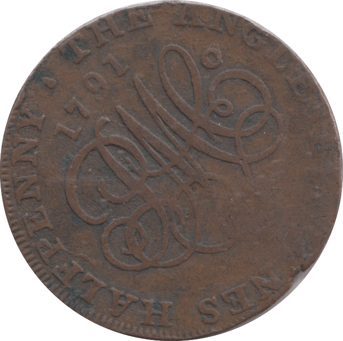 1791 ANGLSEY HALF PENNY TOKEN - HALFPENNY TOKEN - Cambridgeshire Coins