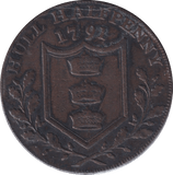1791 HALFPENNY TOKEN HULL - HALFPENNY TOKEN - Cambridgeshire Coins