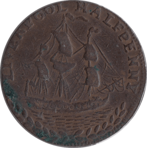 1791 HALFPENNY TOKEN LIVERPOOL - HALFPENNY TOKENS - Cambridgeshire Coins