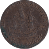 1791 HALFPENNY TOKEN LIVERPOOL - HALFPENNY TOKENS - Cambridgeshire Coins