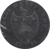 1791 HALFPENNY TOKEN NORWICH - HALFPENNY TOKEN - Cambridgeshire Coins