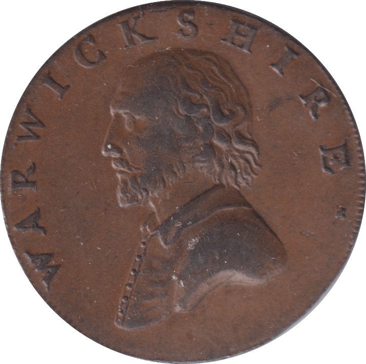 1791 HALFPENNY WARWICKSHIRE SHAKESPEARE TOKEN - HALFPENNY TOKENS - Cambridgeshire Coins