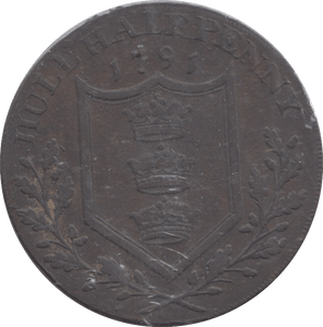 1791 HULL HALFPENNY TOKEN - HALFPENNY TOKEN - Cambridgeshire Coins