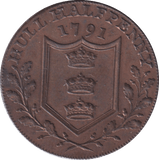 1791 HULL HALFPENNY TOKEN - HALFPENNY TOKEN - Cambridgeshire Coins