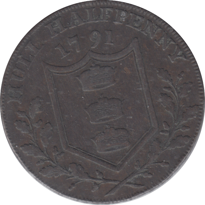 1791 HULL HALFPENNY TOKEN - HALFPENNY TOKEN - Cambridgeshire Coins