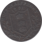 1791 HULL HALFPENNY TOKEN - HALFPENNY TOKEN - Cambridgeshire Coins