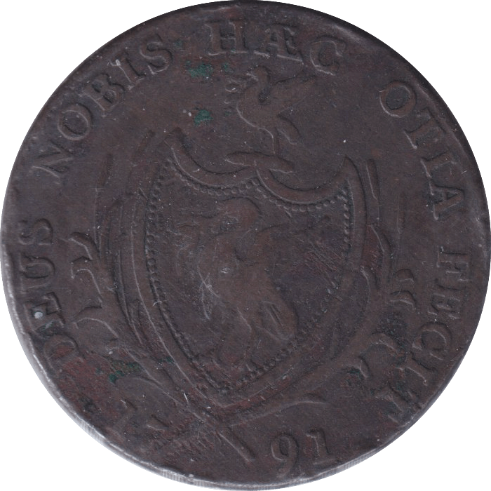 1791 LIVERPOOL HALFPENNY TOKEN - HALFPENNY TOKEN - Cambridgeshire Coins