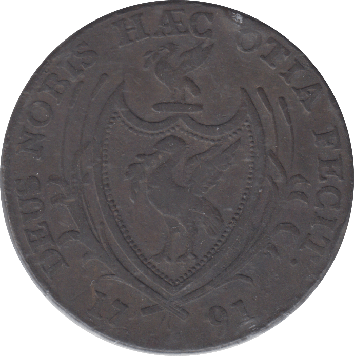 1791 LIVERPOOL HALFPENNY TOKEN - HALFPENNY TOKEN - Cambridgeshire Coins