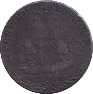 1791 LIVERPOOL HALFPENNY TOKEN - HALFPENNY TOKEN - Cambridgeshire Coins