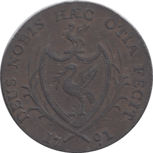 1791 LIVERPOOL HALFPENNY TOKEN - HALFPENNY TOKEN - Cambridgeshire Coins