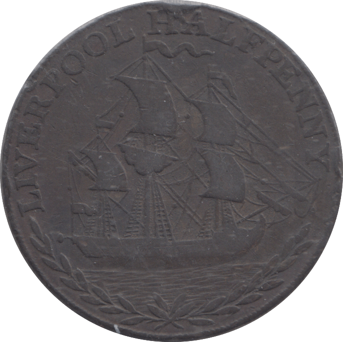 1791 LIVERPOOL HALFPENNY TOKEN - HALFPENNY TOKEN - Cambridgeshire Coins