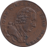 1791 WILKENSON HALFPENNY TOKEN - HALFPENNY TOKEN - Cambridgeshire Coins