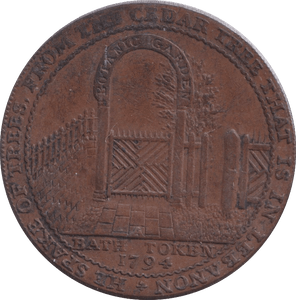 1792 BATH HALFPENNY TOKEN - HALFPENNY TOKEN - Cambridgeshire Coins