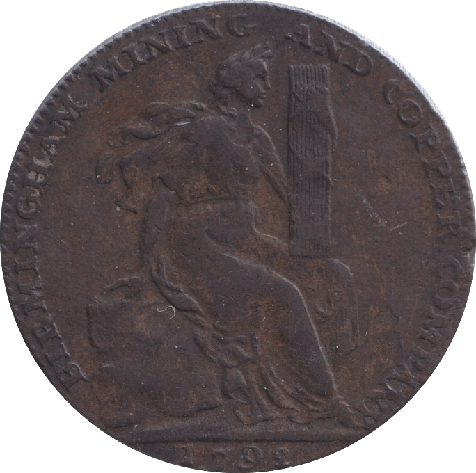 1792 BIRMINGHAM HALFPENNY TOKEN - HALFPENNY TOKEN - Cambridgeshire Coins