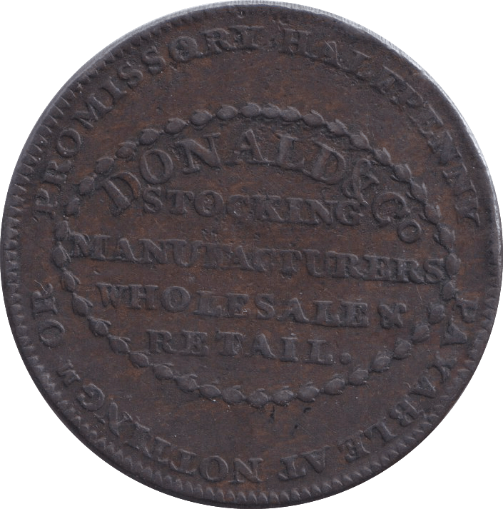 1792 DONALD NOTTINGHAM HALFPENNY TOKEN - HALFPENNY TOKEN - Cambridgeshire Coins