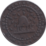 1792 DONALD NOTTINGHAM HALFPENNY TOKEN - HALFPENNY TOKEN - Cambridgeshire Coins