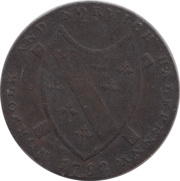 1792 HALF PENNY TOKEN NORWICH - HALFPENNY TOKEN - Cambridgeshire Coins