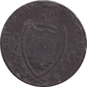 1792 HALFPENNY TOKEN EDINBURGH - HALFPENNY TOKEN - Cambridgeshire Coins