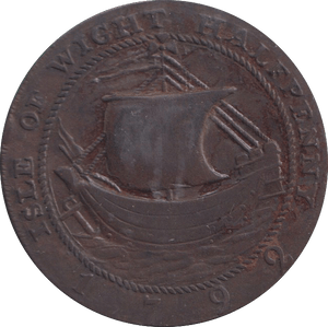 1792 HALFPENNY TOKEN ISLE OF WIGHT ROBERT WILLIAMS - HALFPENNY TOKEN - Cambridgeshire Coins
