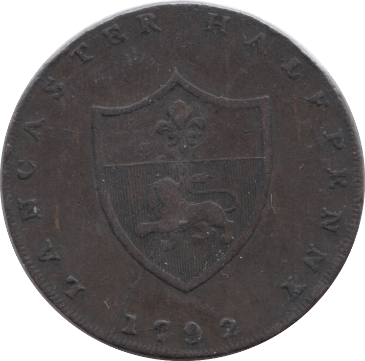 1792 HALFPENNY TOKEN LANCASTER - HALFPENNY TOKENS - Cambridgeshire Coins