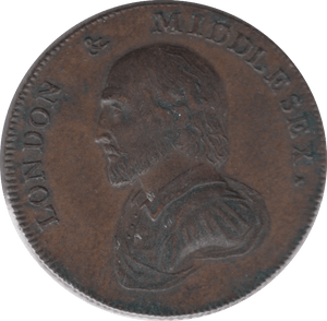 1792 HALFPENNY TOKEN MIDDLESEX SHAKESPEARE - HALFPENNY TOKENS - Cambridgeshire Coins
