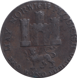 1792 HALFPENNY TOKEN NORWICH - HALFPENNY TOKEN - Cambridgeshire Coins