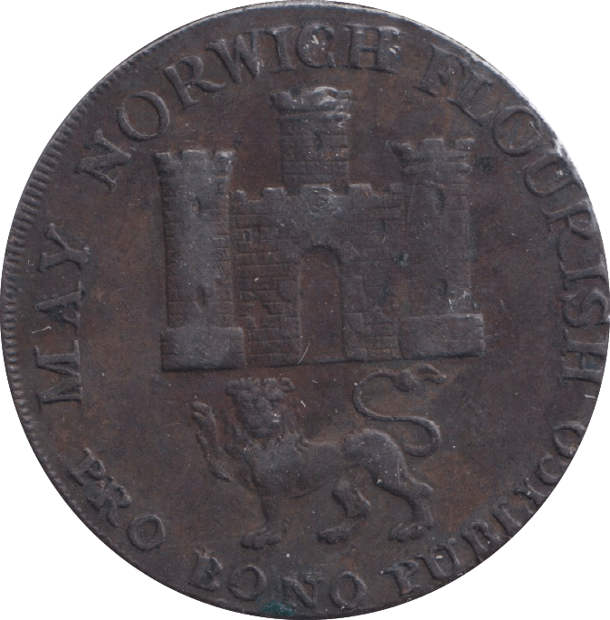 1792 HALFPENNY TOKEN NORWICH - HALFPENNY TOKEN - Cambridgeshire Coins