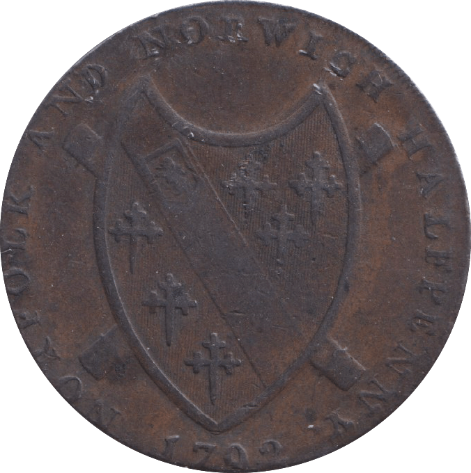 1792 HALFPENNY TOKEN NORWICH - HALFPENNY TOKEN - Cambridgeshire Coins