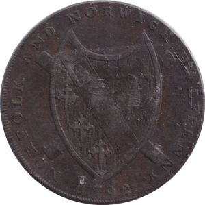 1792 HALFPENNY TOKEN NORWICH - HALFPENNY TOKEN - Cambridgeshire Coins