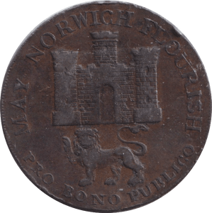 1792 HALFPENNY TOKEN NORWICH - HALFPENNY TOKEN - Cambridgeshire Coins