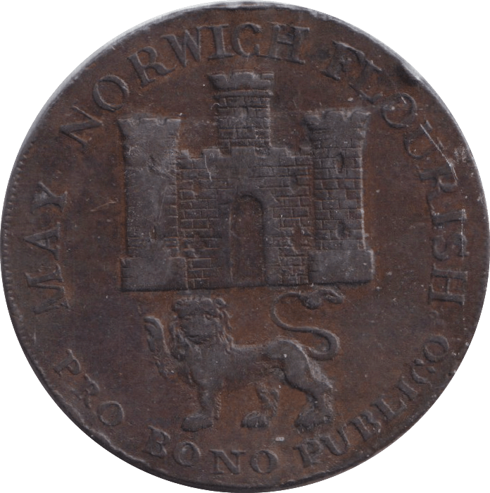 1792 HALFPENNY TOKEN NORWICH - HALFPENNY TOKEN - Cambridgeshire Coins