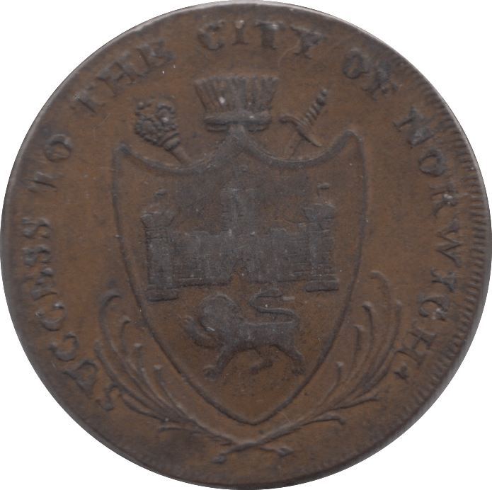 1792 HALFPENNY TOKEN NORWICH - HALFPENNY TOKENS - Cambridgeshire Coins