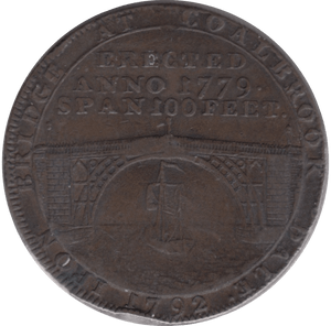 1792 HALFPENNY TOKEN SHROPSHIRE COLBROOK DALE IRON BRIDGE - HALFPENNY TOKENS - Cambridgeshire Coins