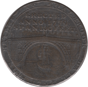 1792 HALFPENNY TOKEN SHROPSHIRE COLBROOK DALE IRON BRIDGE - HALFPENNY TOKENS - Cambridgeshire Coins