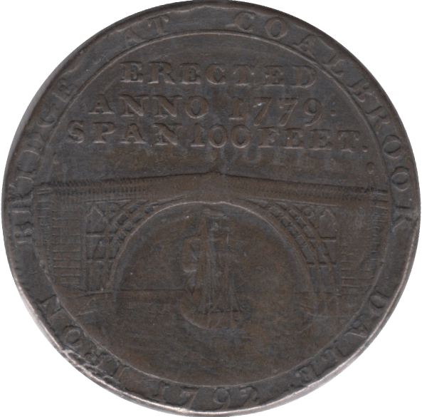 1792 HALFPENNY TOKEN SHROPSHIRE COLBROOK DALE IRON BRIDGE - HALFPENNY TOKENS - Cambridgeshire Coins