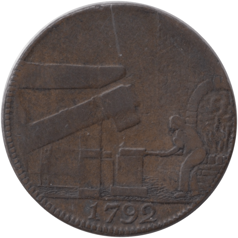 1792 HALFPENNY TOKEN WILKINSON IRONWORKS ANGLSEY LONDON LIVERPOOL - HALFPENNY TOKENS - Cambridgeshire Coins