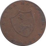 1792 LANCASTER HALFPENNY TOKEN - PENNY TOKEN - Cambridgeshire Coins