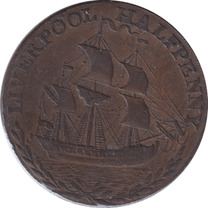 1792 LIVERPOOL HALFPENNY TOKEN - HALFPENNY TOKEN - Cambridgeshire Coins