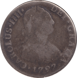 1792 SILVER 2 REALES SPAIN - SILVER WORLD COINS - Cambridgeshire Coins