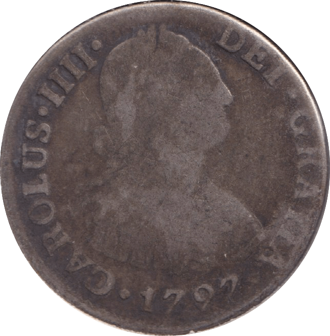 1792 SILVER 2 REALES SPAIN - SILVER WORLD COINS - Cambridgeshire Coins